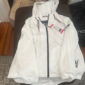 Tommy Hilfiger White Jacket with Black and Red Accents